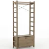 Aber, Shoe Rack, Weathered Oak, With Closet Rod