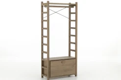 Aber, Shoe Rack, Weathered Oak, With Closet Rod