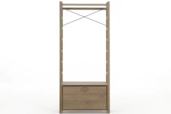 Aber, Shoe Rack, Weathered Oak, With Closet Rod