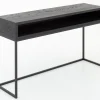 Armand, Console Table, Black Oak And Metal