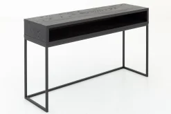 Armand, Console Table, Black Oak And Metal