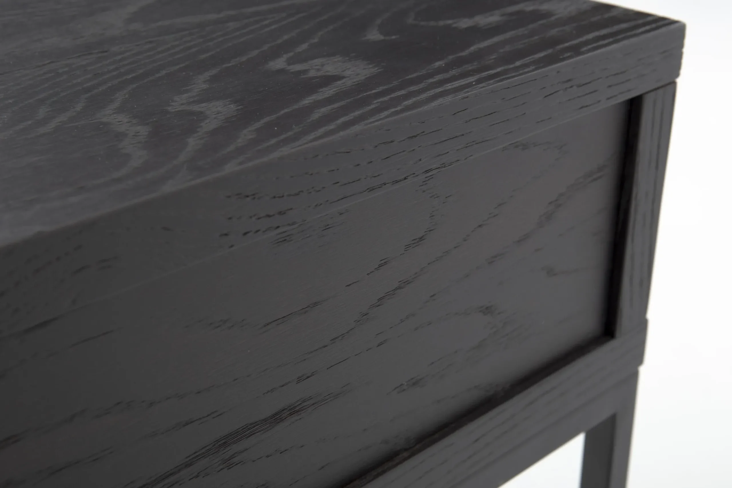 Armand, Console Table, Black Oak And Metal