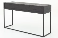 Armand, Console Table, Black Oak And Metal