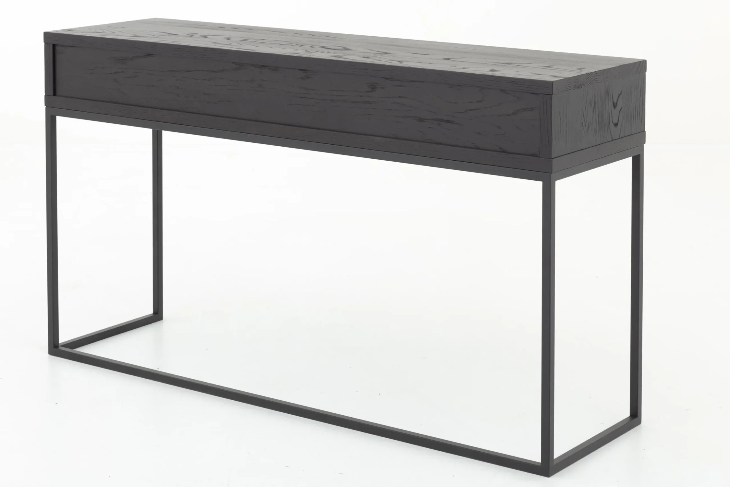 Armand, Console Table, Black Oak And Metal