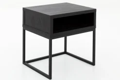 Armand, Side Table, Black Oak And Metal
