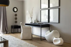 Armand, Side Table, Black Oak And Metal