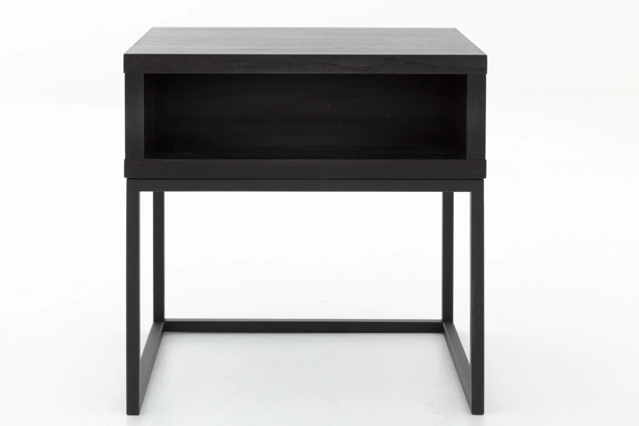 Armand, Side Table, Black Oak And Metal
