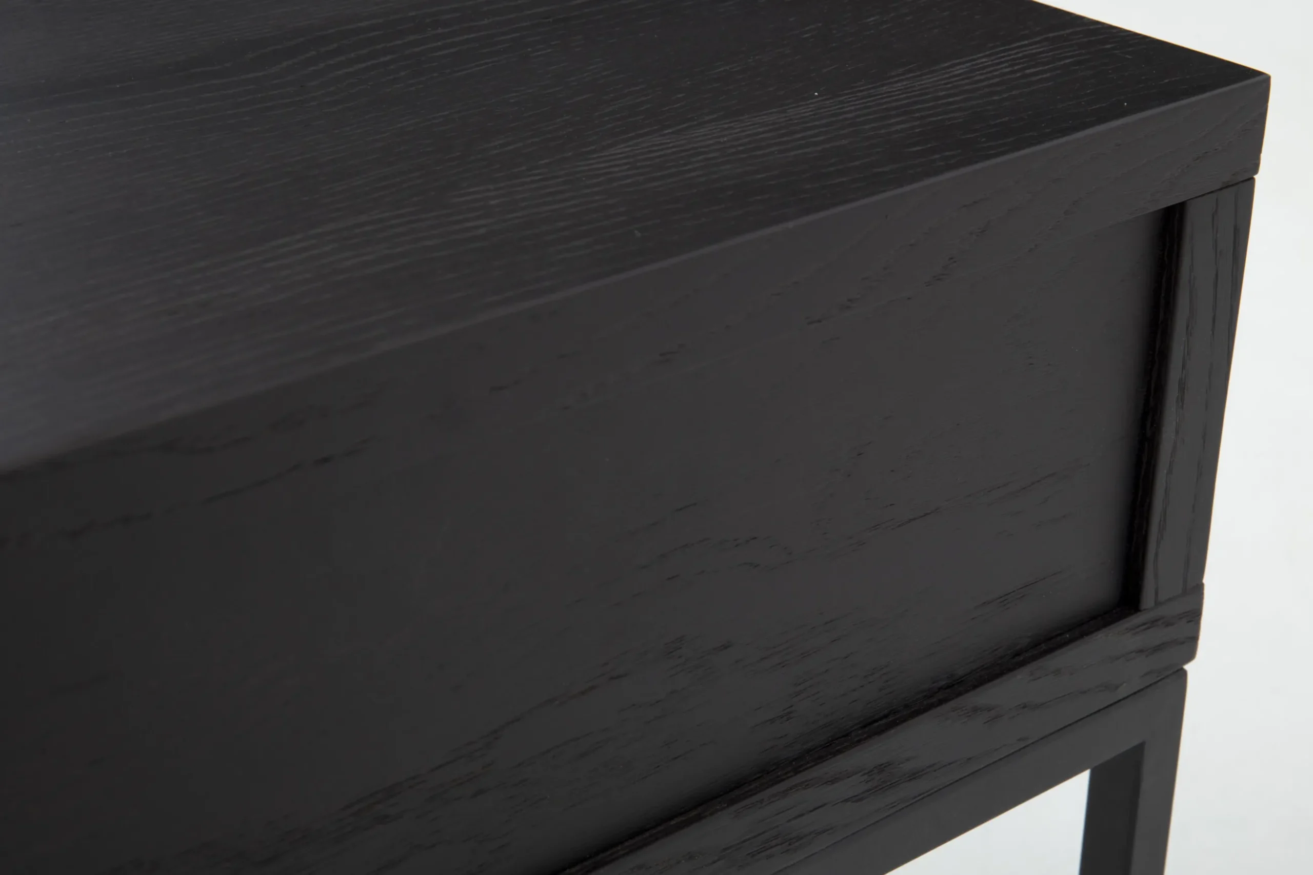 Armand, Side Table, Black Oak And Metal