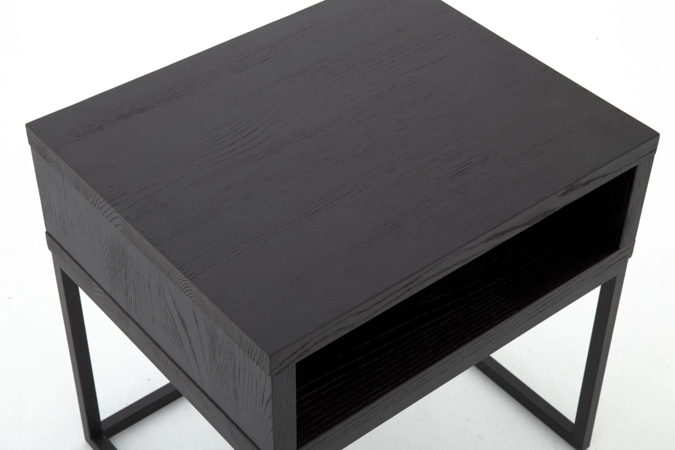 Armand, Side Table, Black Oak And Metal