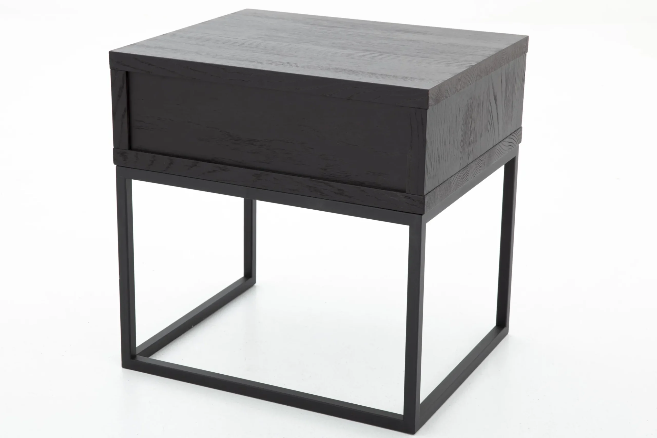 Armand, Side Table, Black Oak And Metal