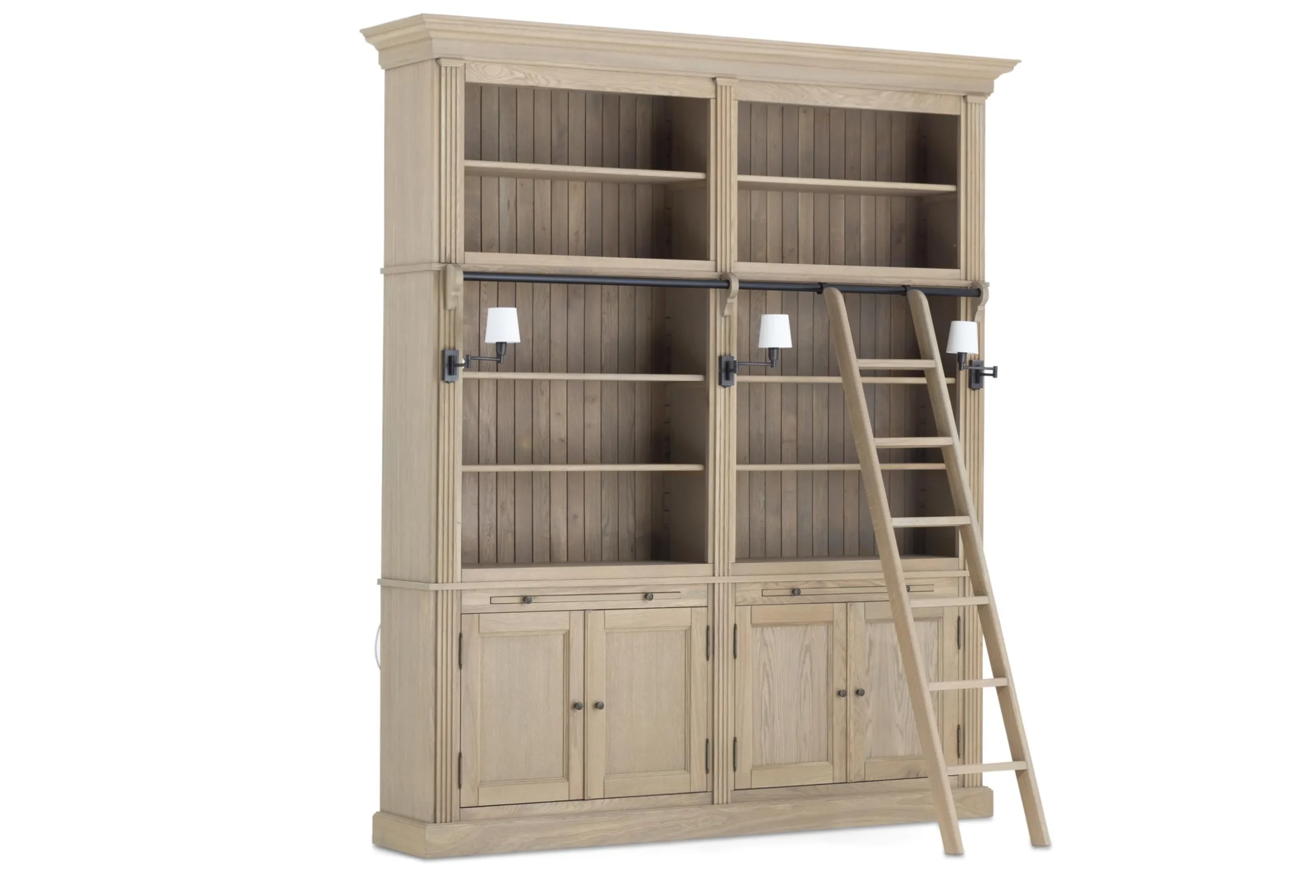 Balmore, Bookcase, Weathered Oak, 2 Parts , With Ladder