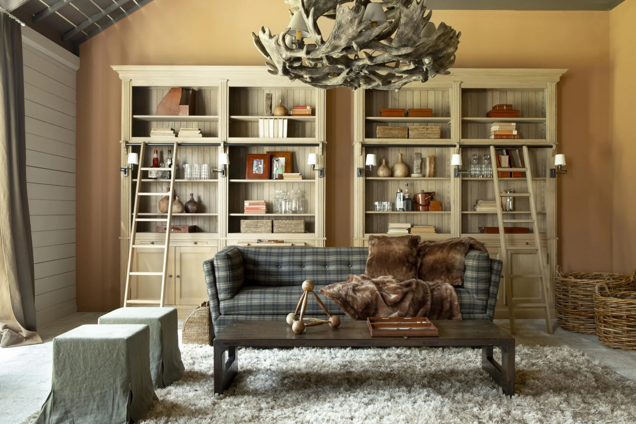 Balmore, Bookcase, Weathered Oak, 2 Parts , With Ladder
