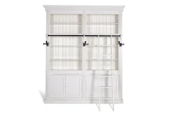 Balmore, Bookcase, White, 2 Parts, With Ladder