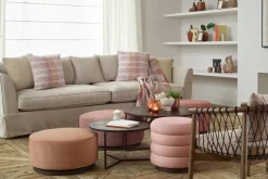 Beatrice, Pouf, Round, Pink