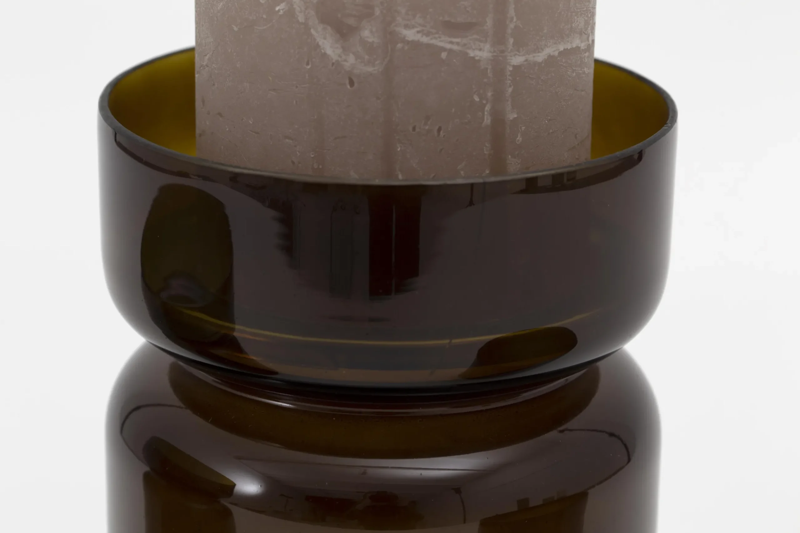 Berami, Candlestick, Glass, Brown, L