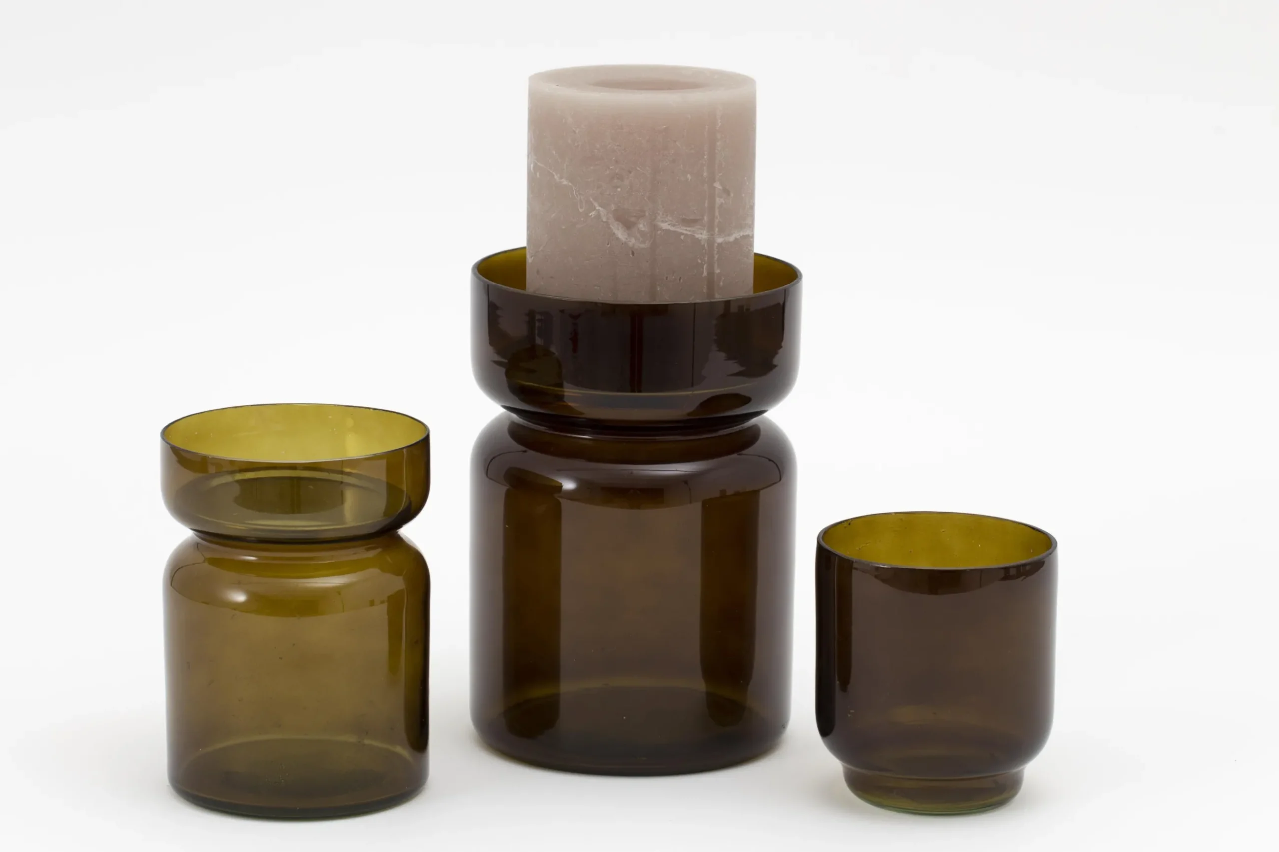 Berami, Candlestick, Glass, Brown, S