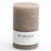 Beth, Candle, Colour Taupe, 9X15Cm