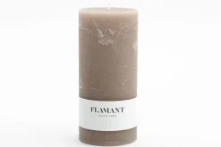 Beth, Candle, Colour Taupe, 9X20Cm