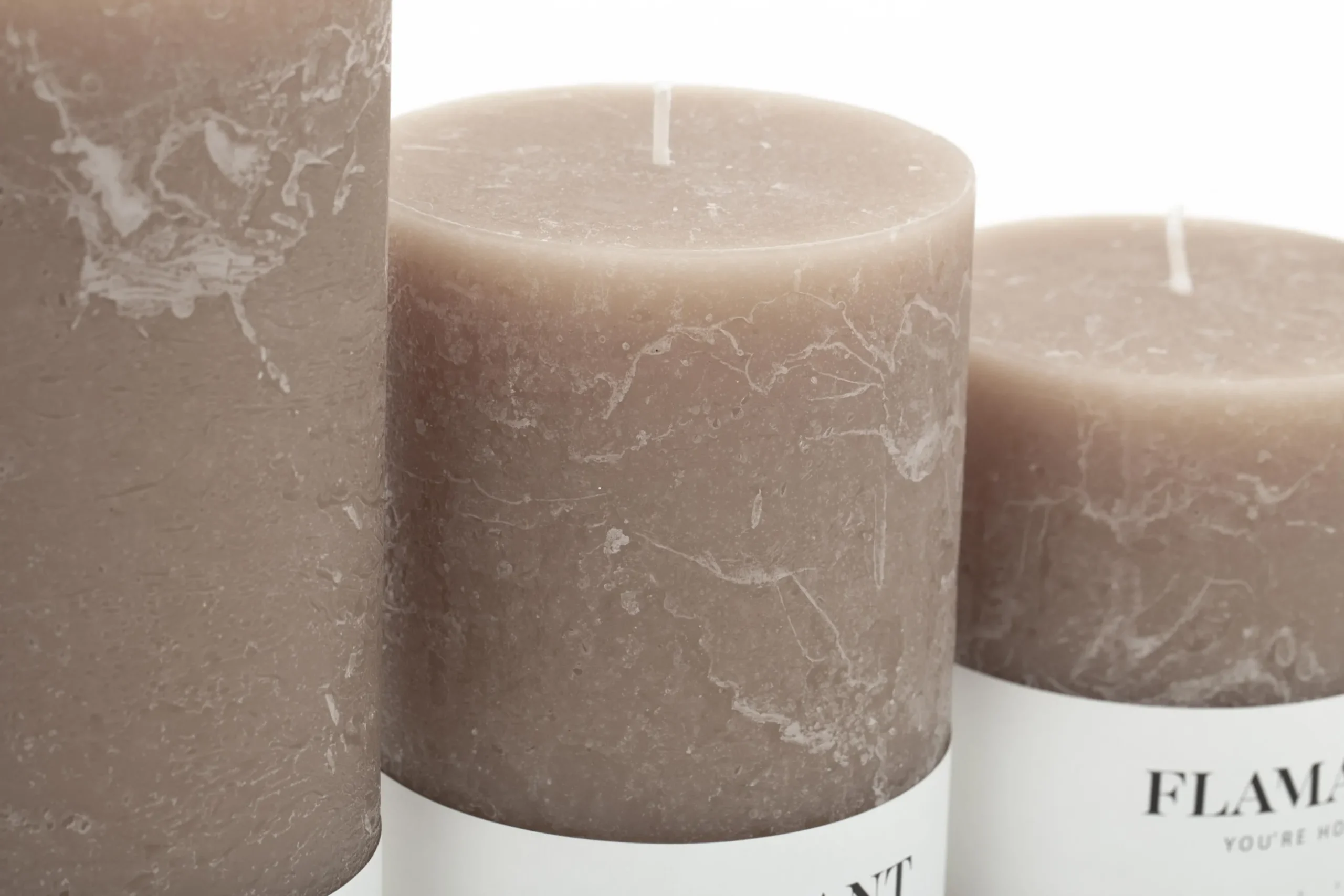 Beth, Candle, Colour Taupe, 7X15Cm