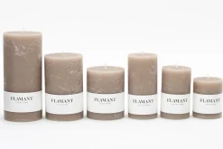 Beth, Candle, Colour Taupe, 7X15Cm
