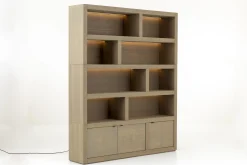 Bjorn, Bookcase, Weathered Oak, With Dimmable Led Lights