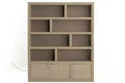 Bjorn, Bookcase, Weathered Oak, With Dimmable Led Lights