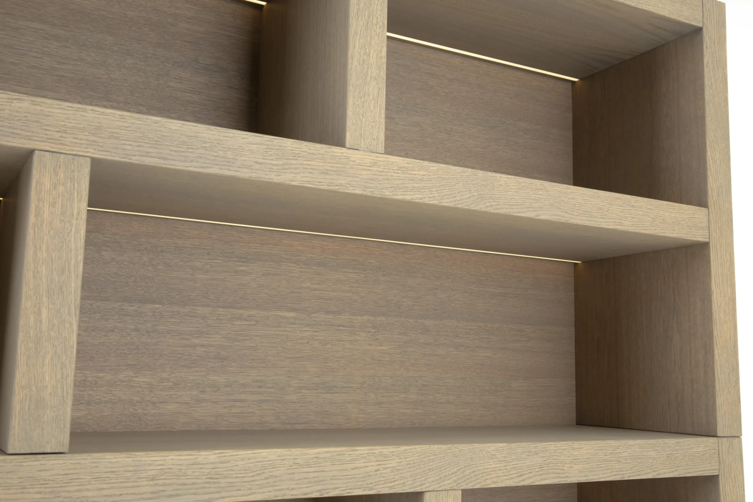 Bjorn, Bookcase, Weathered Oak, With Dimmable Led Lights