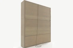 Bjorn, Bookcase, Weathered Oak, With Dimmable Led Lights
