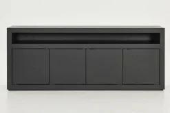 Bjorn, Sideboard, Black, 4 Doors, With Dimmable Led Lights