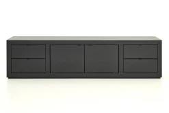Bjorn, Tv Cabinet, Black, 2 Doors, 4 Drawers