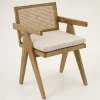 Bruno, Armchair, Oak, Reed, With Cushion