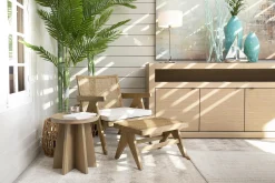 Bruno, Armchair, Oak, Reed, With Cushion