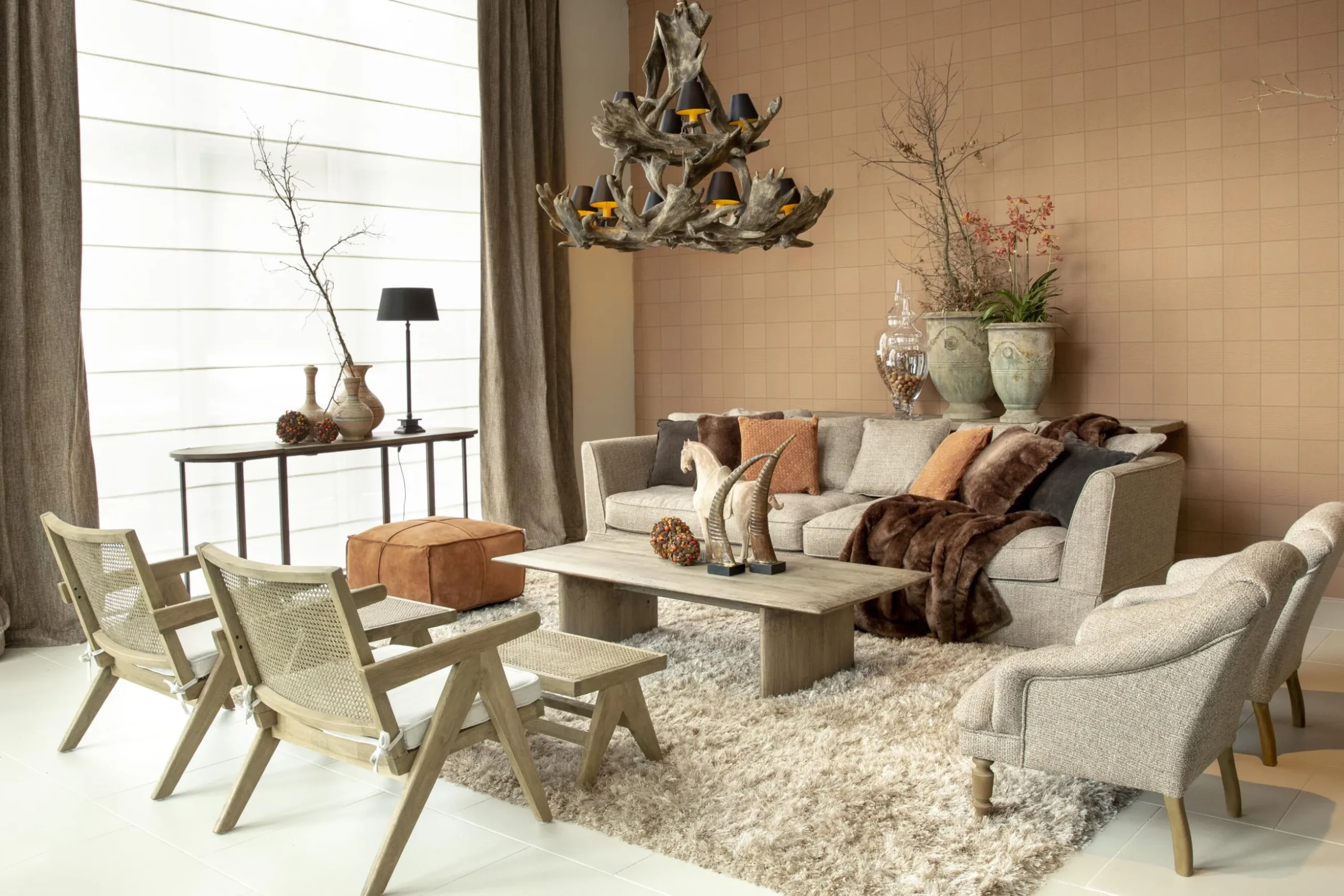 Bruno, Armchair, Oak, Reed, With Cushion