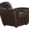 Burnham, Club Armchair, Dark Brown, Leather