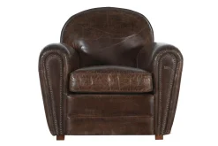 Burnham, Club Armchair, Dark Brown, Leather