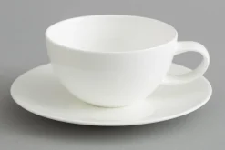 Cathy, Cup And Saucer, Bone China, White, 200Ml