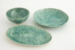 Cresta, Serving Bowl, Ceramic, Turquoise, Round, 37Cm