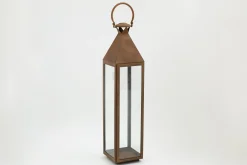 Ellis, Lantern, Iron And Glass, Rust, Xl