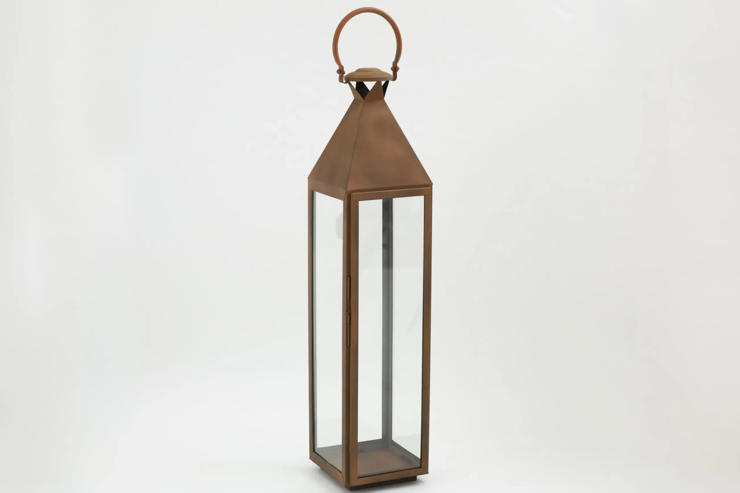 Ellis, Lantern, Iron And Glass, Rust, Xl