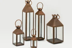 Ellis, Lantern, Iron And Glass, Rust, Xl