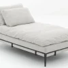 Floria, Lounge Chair, Natural Linen And Black Metal
