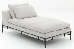Floria, Lounge Chair, Natural Linen And Black Metal