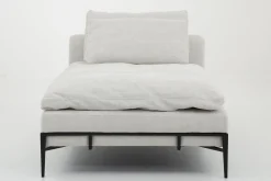 Floria, Lounge Chair, Natural Linen And Black Metal