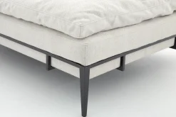 Floria, Lounge Chair, Natural Linen And Black Metal