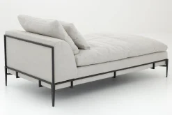 Floria, Lounge Chair, Natural Linen And Black Metal