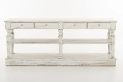 Henrice, Console Table, 3 Levels, 4 Drawers, Antique Finish