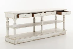 Henrice, Console Table, 3 Levels, 4 Drawers, Antique Finish