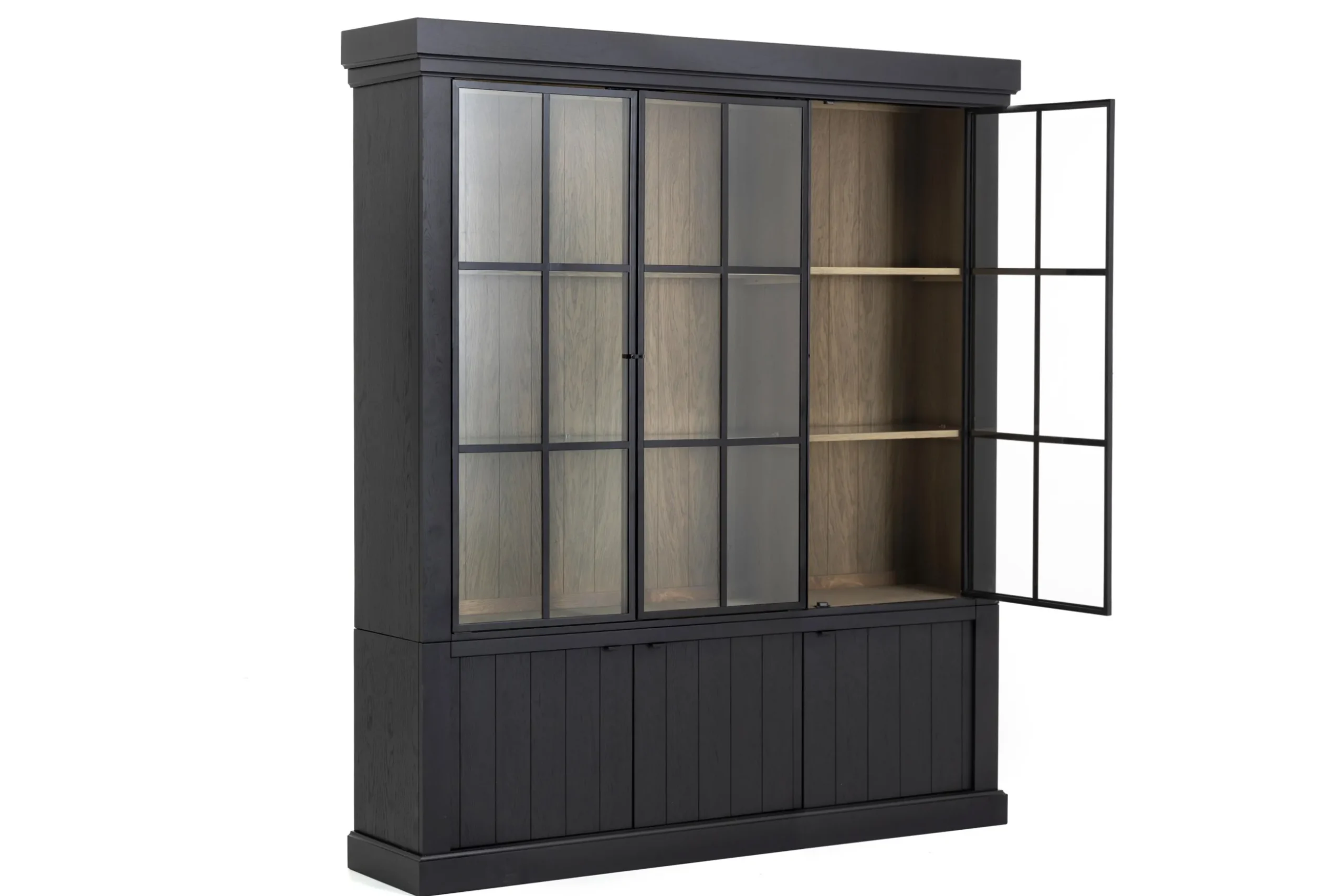 Iron Jason, Cabinet, Black, Oak, 3 Iron Doors