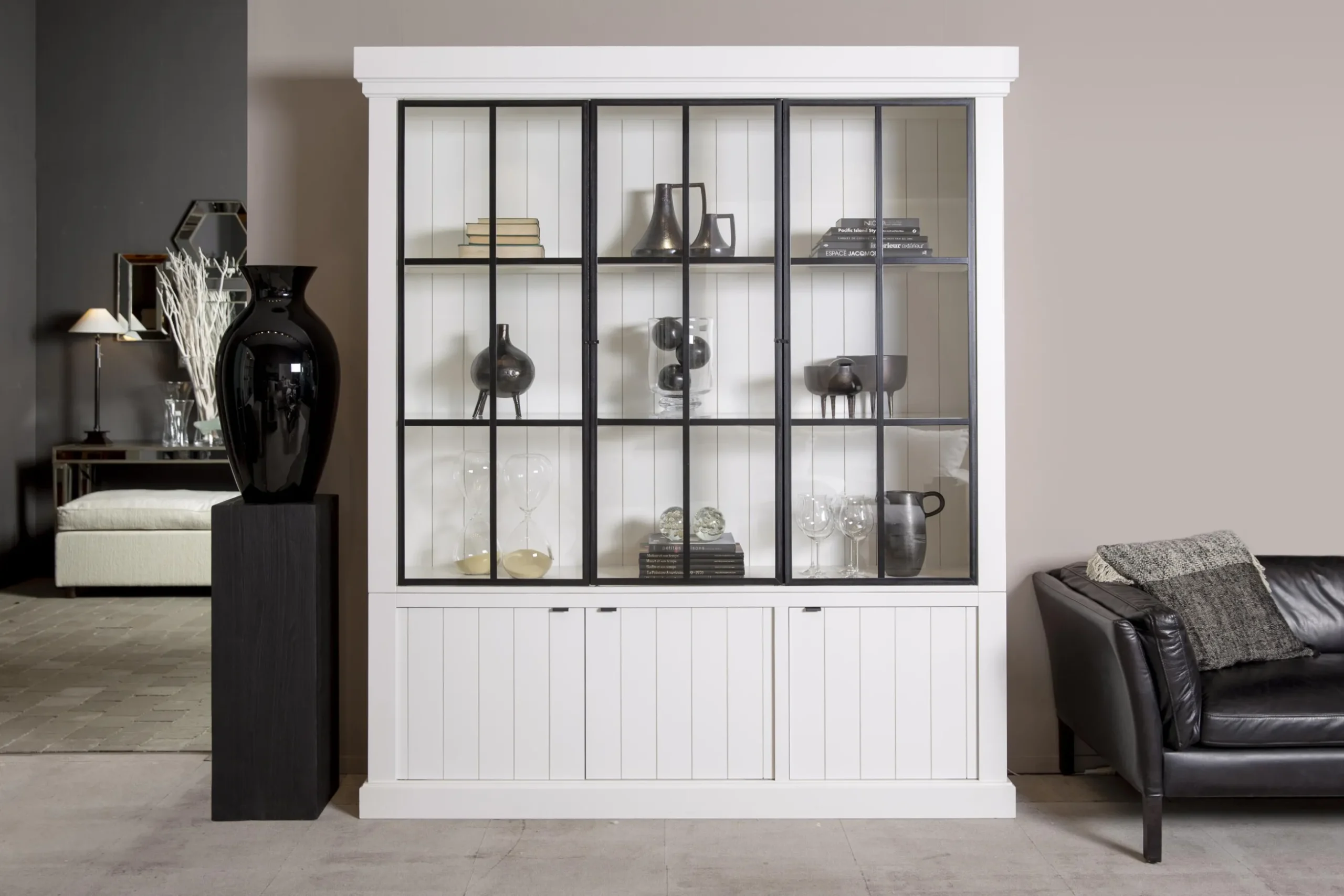 Iron Jason, Cabinet, White, 3 Iron Doors