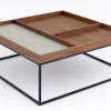 Jalon, Coffee Table, Square, Wood And Metal